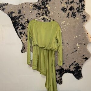 Boohoo Lime Green High Low Dress